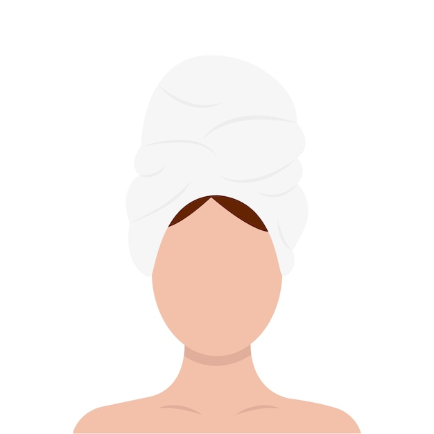 Spa. Una mujer con una toalla. ilustración vectorial
