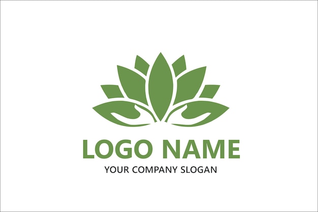 Spa yoga flor de loto con logo de mano