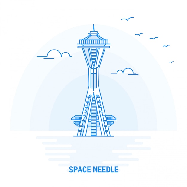 SPACE NEEDLE Blue Landmark