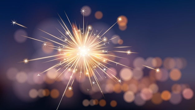 Sparklers en un vector de fondo de la ciudad EPS 10