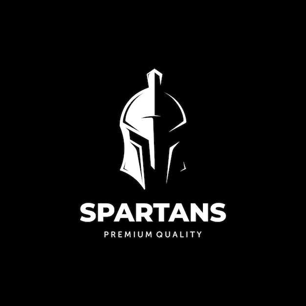 Sparta Logo Silueta Negra Vector Ilustración Diseño Vintage