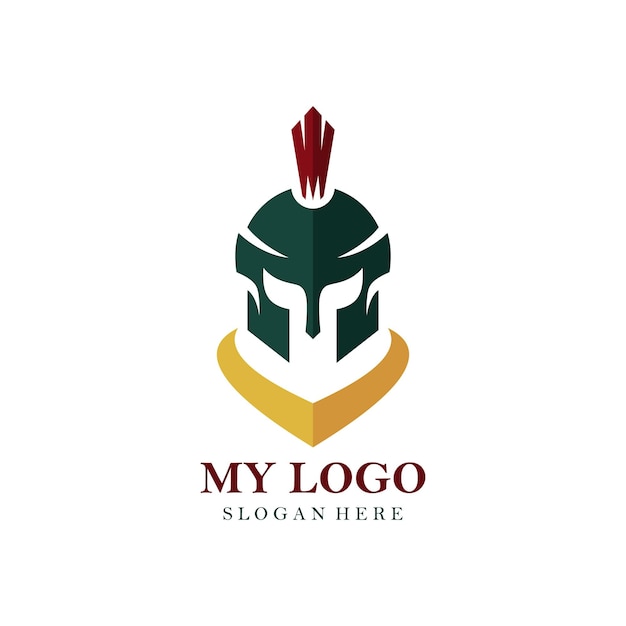 Spartan Helmet Logo Plantilla Diseño Inspiración Pro Vector
