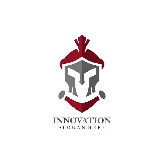 Spartan helmet logo plantilla diseño inspiración pro vector