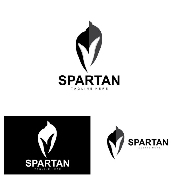 Spartan Logo Guerra Casco Traje Vector Bárbaro Armadura Icono Viking Gimnasio Ajuste Diseño Fitness