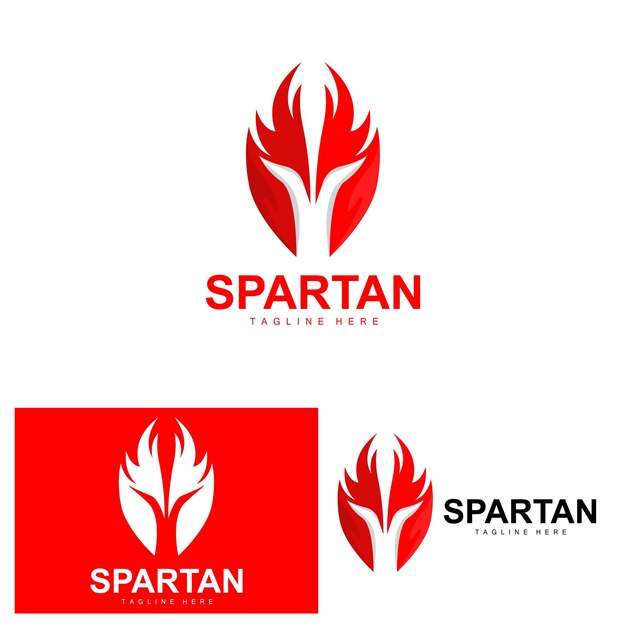 Spartan Logo Guerra Casco Traje Vector Bárbaro Armadura Icono Viking Gimnasio Ajuste Diseño Fitness