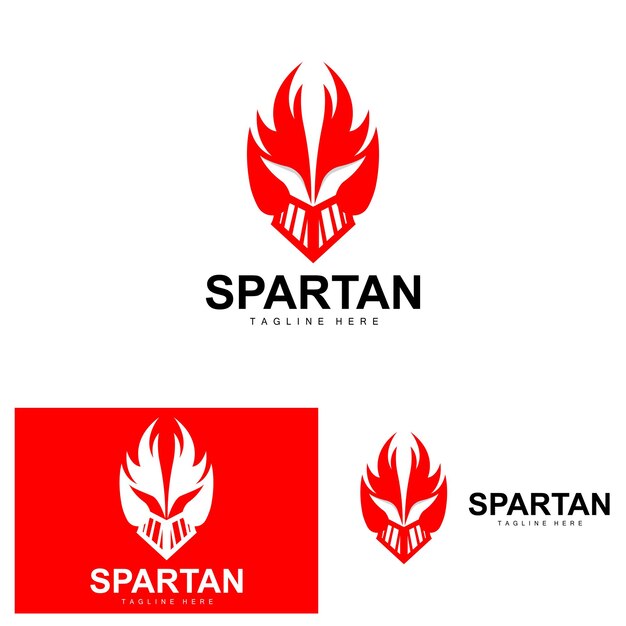 Spartan Logo Guerra Casco Traje Vector Bárbaro Armadura Icono Viking Gimnasio Ajuste Diseño Fitness