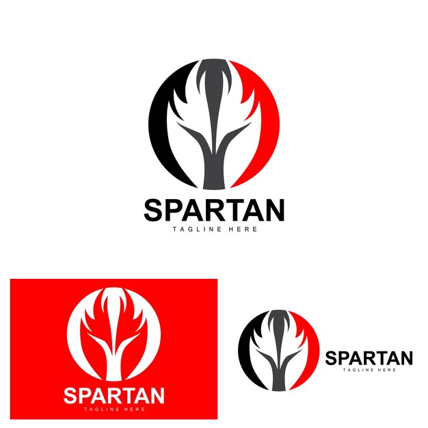 Spartan Logo Guerra Casco Traje Vector Bárbaro Armadura Icono Viking Gimnasio Ajuste Diseño Fitness