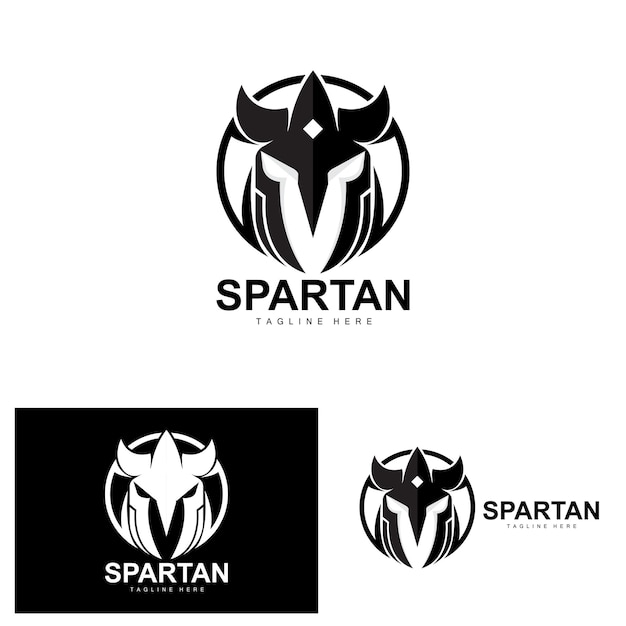 Spartan Logo Guerra Casco Traje Vector Bárbaro Armadura Icono Viking Gimnasio Ajuste Diseño Fitness