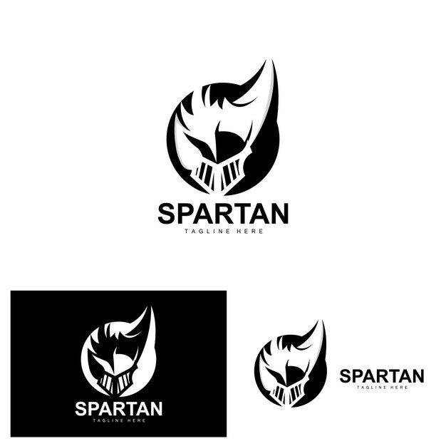 Spartan Logo Guerra Casco Traje Vector Bárbaro Armadura Icono Viking Gimnasio Ajuste Diseño Fitness