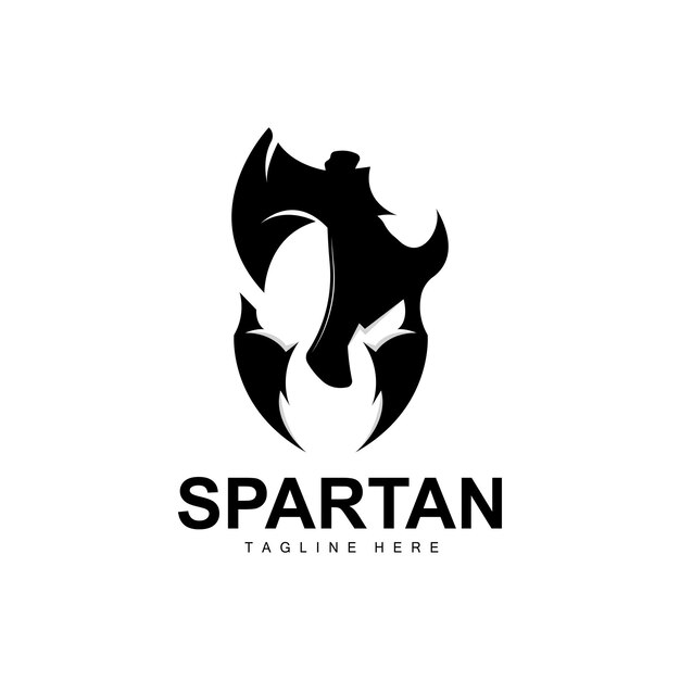 Spartan Logo Guerra Casco Traje Vector Bárbaro Armadura Icono Viking Gimnasio Ajuste Diseño Fitness