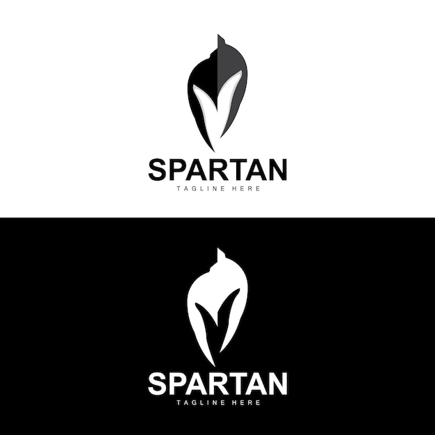 Spartan Logo Guerra Casco Traje Vector Bárbaro Armadura Icono Viking Gimnasio Ajuste Diseño Fitness