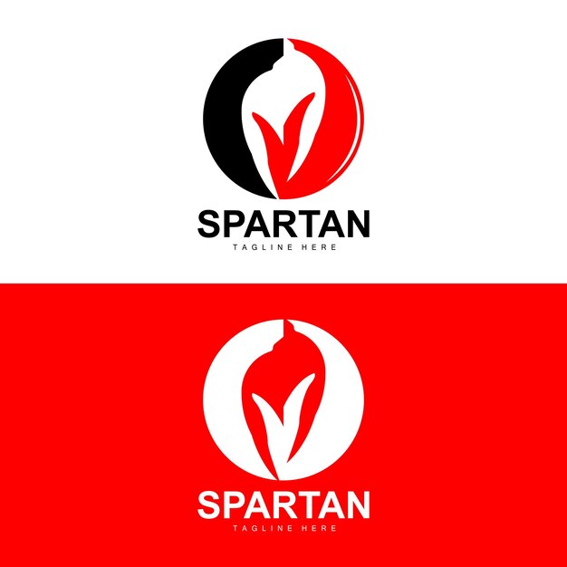 Spartan Logo Guerra Casco Traje Vector Bárbaro Armadura Icono Viking Gimnasio Ajuste Diseño Fitness