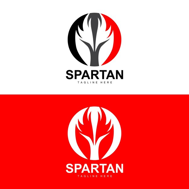 Spartan Logo Guerra Casco Traje Vector Bárbaro Armadura Icono Viking Gimnasio Ajuste Diseño Fitness