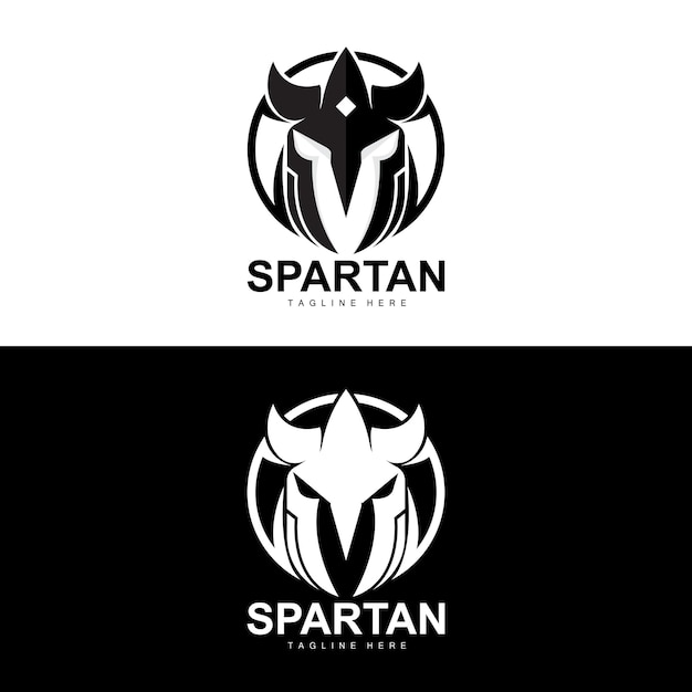 Spartan Logo Guerra Casco Traje Vector Bárbaro Armadura Icono Viking Gimnasio Ajuste Diseño Fitness