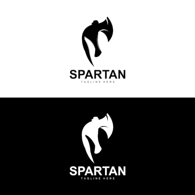 Spartan Logo Guerra Casco Traje Vector Bárbaro Armadura Icono Viking Gimnasio Ajuste Diseño Fitness