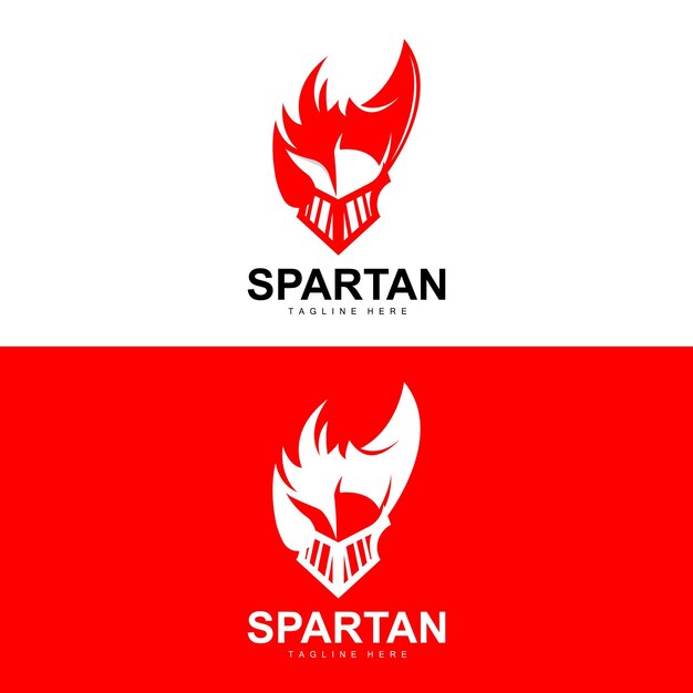 Spartan Logo Guerra Casco Traje Vector Bárbaro Armadura Icono Viking Gimnasio Ajuste Diseño Fitness