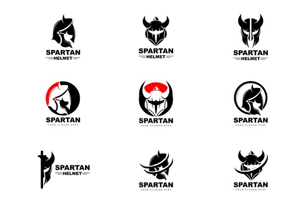 Spartan LogoVector Viking Barbarian War Casco Diseño Producto Marca Ilustración