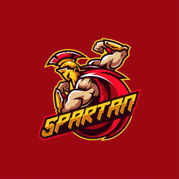 Vector spartan warrior esports y logo de juegos