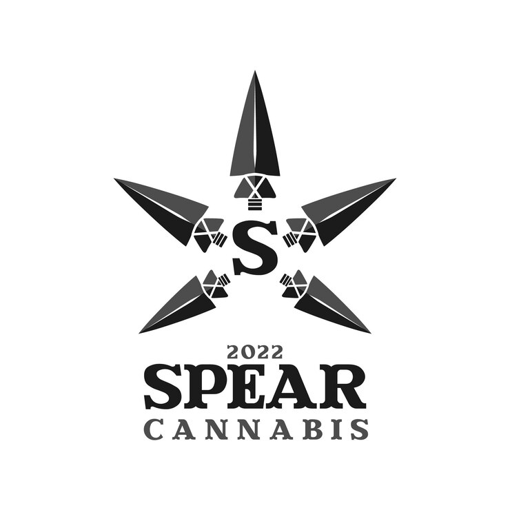 Vector spear arrowhead cannabis leaf cbd hemp pot cbd con diseño de logotipo s inicial