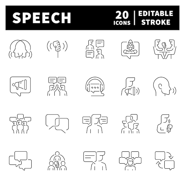 Speech icon set