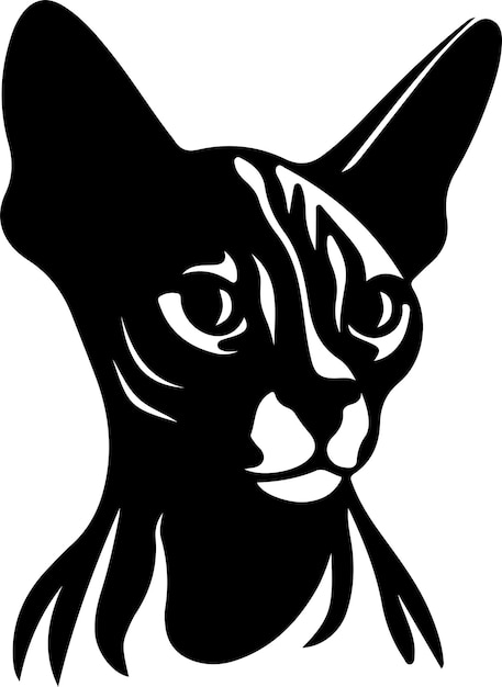 Vector sphynx gato silueta negra con fondo transparente