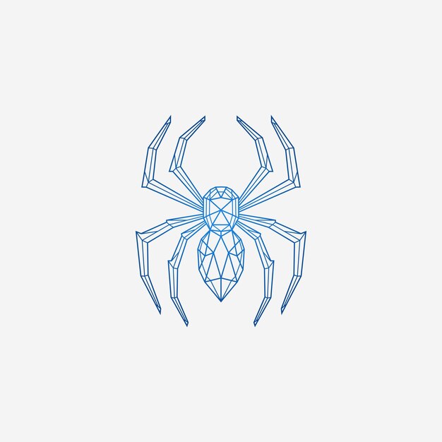 Spider abstracto arte de líneas geométricas concepto de diseño de logotipo bueno para usar para el logotipo de la compañía de tecnología