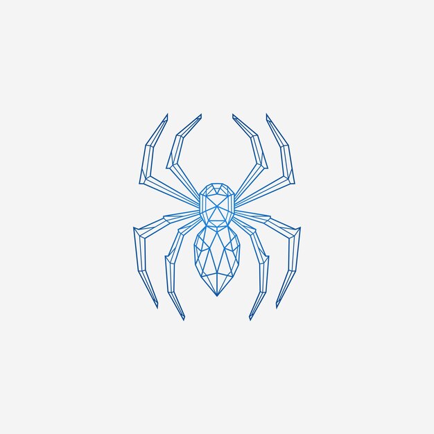 Vector spider abstracto arte de líneas geométricas concepto de diseño de logotipo bueno para usar para el logotipo de la compañía de tecnología