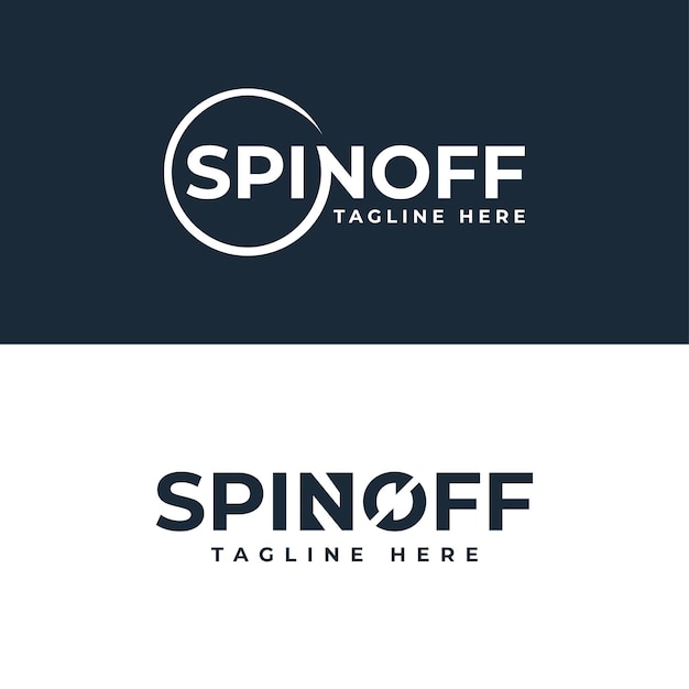 Spinoff logo wordmark texto creativo logotipo diseño de concepto moderno