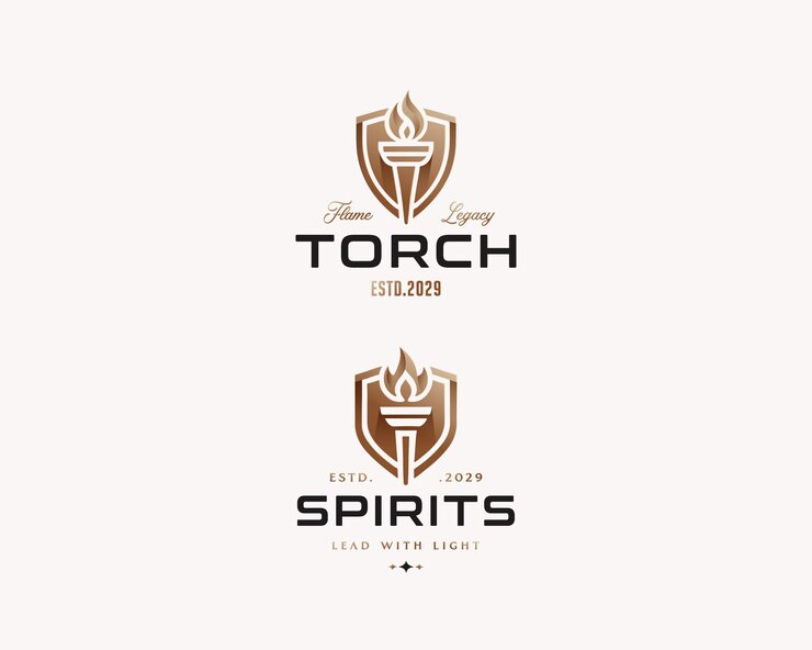 Vector spirit fire flame torch logo template for business company
