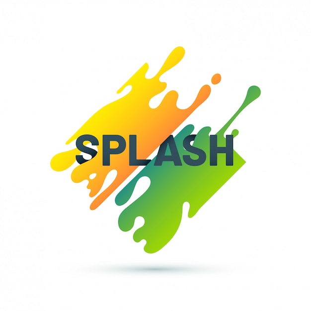 Vector splash de color amarillo y verde sobre fondo.