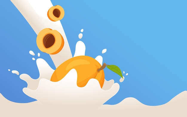 Splash de leche de albaricoque Batido de cóctel Bebida de frutas.