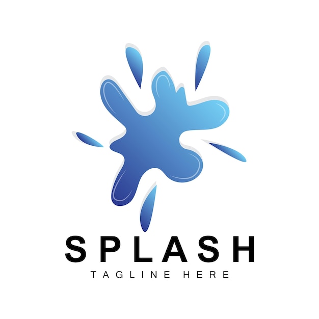 Splash Logo Agua Onda Icono Burbuja Vector Agua Logo Arte Plantilla Ilustración