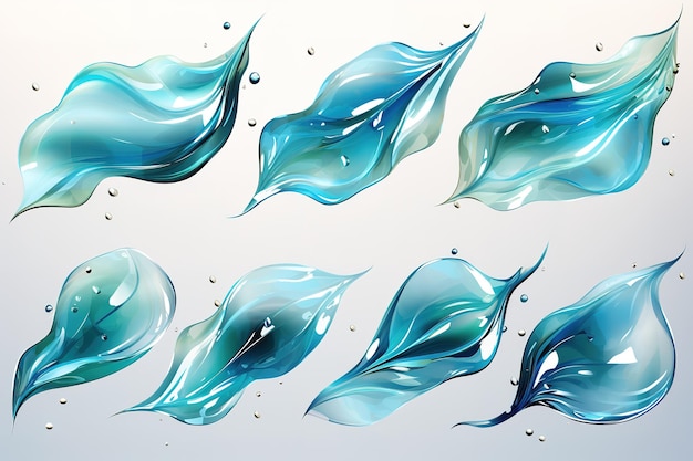 Vector splash of water ilustración en 3d renderización en 3d