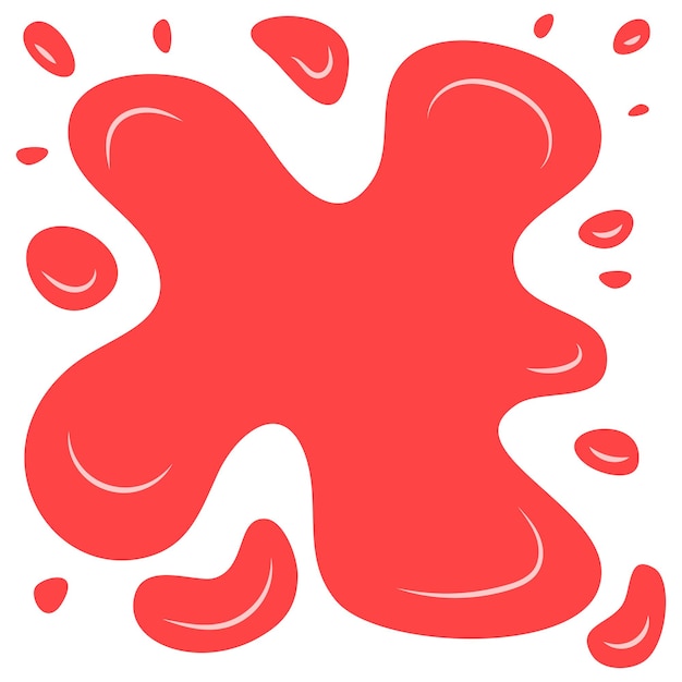 Splash rojo sobre un fondo blanco. Ilustración vectorial