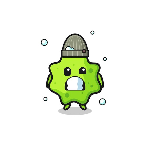 Splat de dibujos animados lindo con expresión temblorosa