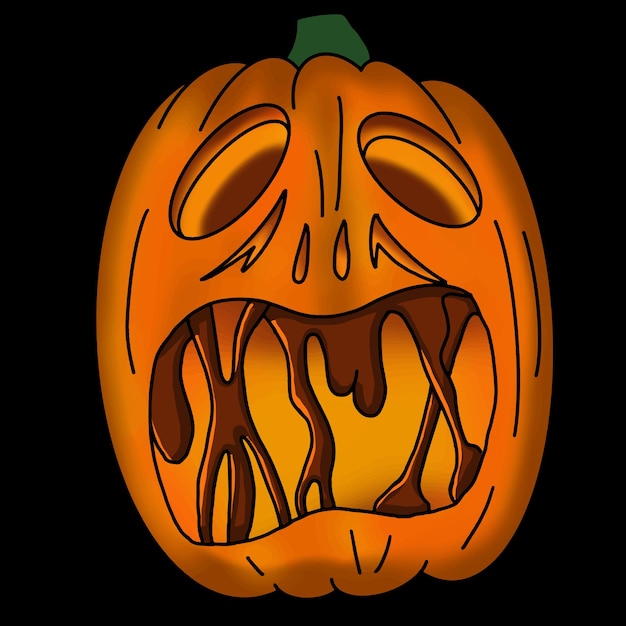 Vector spooky calabaza monstruo halloween ilustración y vector