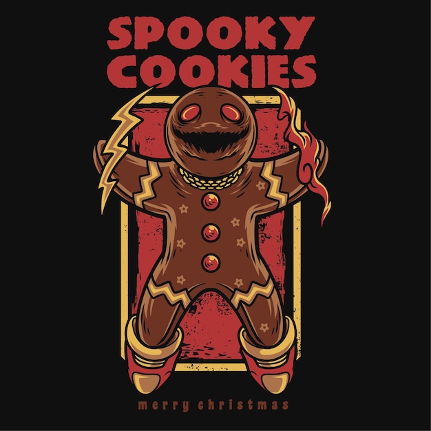 Spooky Cookies Feliz Navidad Ilustración De Dibujos Animados