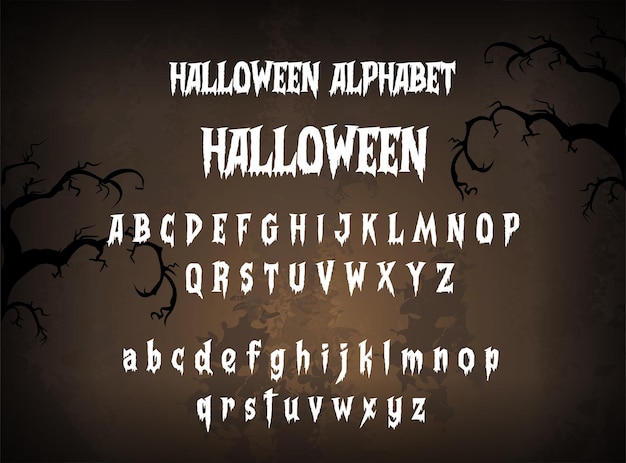 Spooky Halloweenstyle fuente letras del alfabeto recurso vectorial