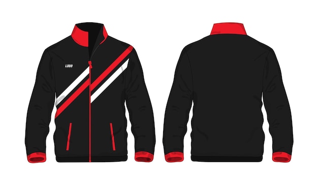 Sport jacket plantilla roja y negra para el diseño sobre fondo blanco ilustración vectorial eps 10