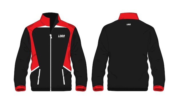 Sport jacket plantilla roja y negra para el diseño sobre fondo blanco ilustración vectorial eps 10