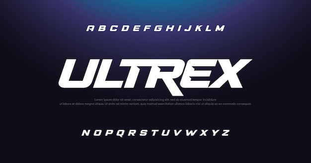 Sport Modern Italic Alphabet Font Tipografía fuentes de estilo urbano para tecnología logotipo de película digital