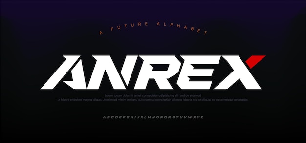 Sport modern italic alphabet font tipografía fuentes de estilo urbano para tecnología logotipo de película digital