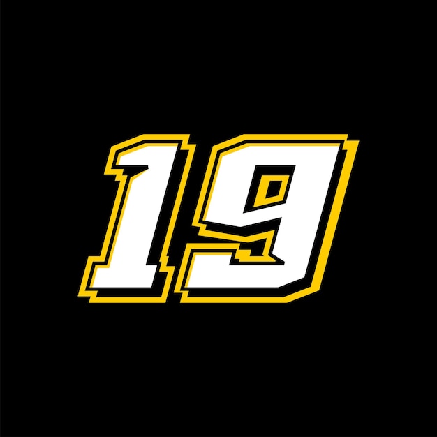 Sport Racing Número 19 vector de diseño de logotipo