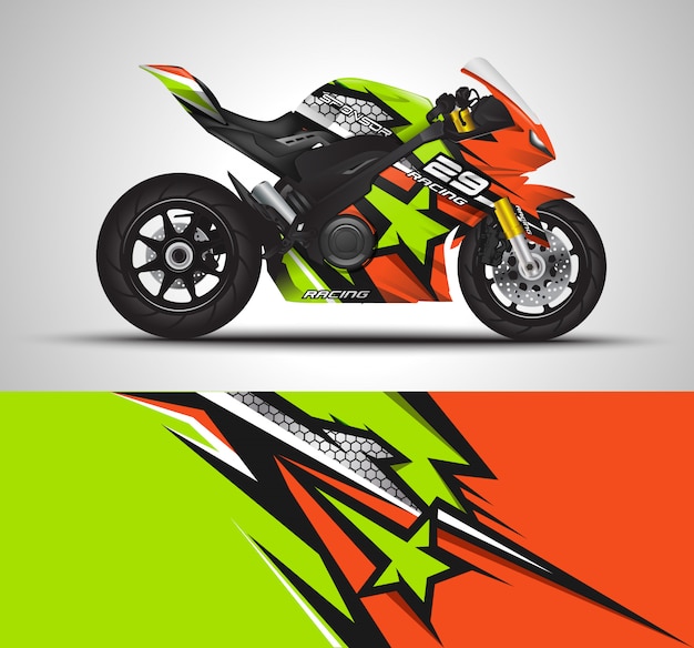 Sportbike moto automovilismo y diseño de vinilo adhesivo