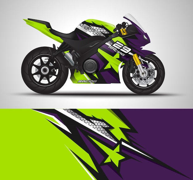 Sportbike moto automovilismo y diseño de vinilo adhesivo