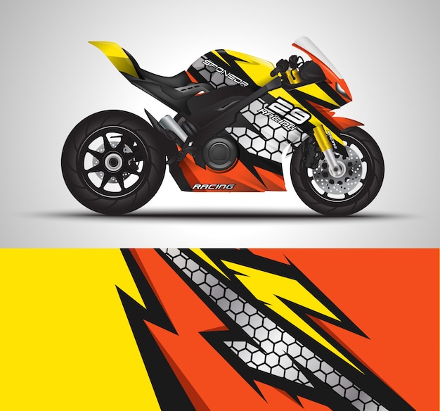 Sportbike moto automovilismo y diseño de vinilo adhesivo