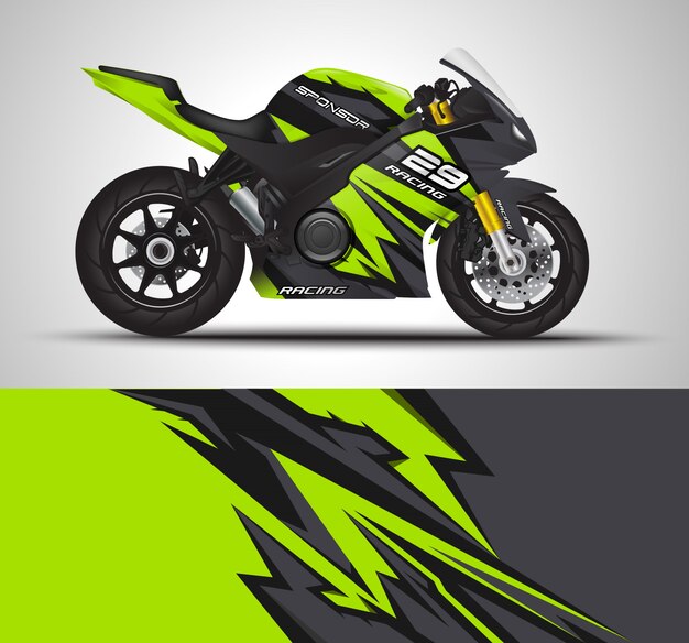 Sportbike moto automovilismo y diseño de vinilo adhesivo
