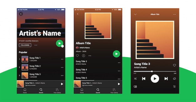 Vector spotify móvil