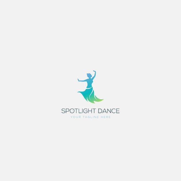 Spotlight dance personas abstractas bailan diseños de logotipos