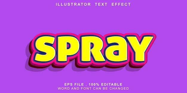 Spray editable con efecto de texto